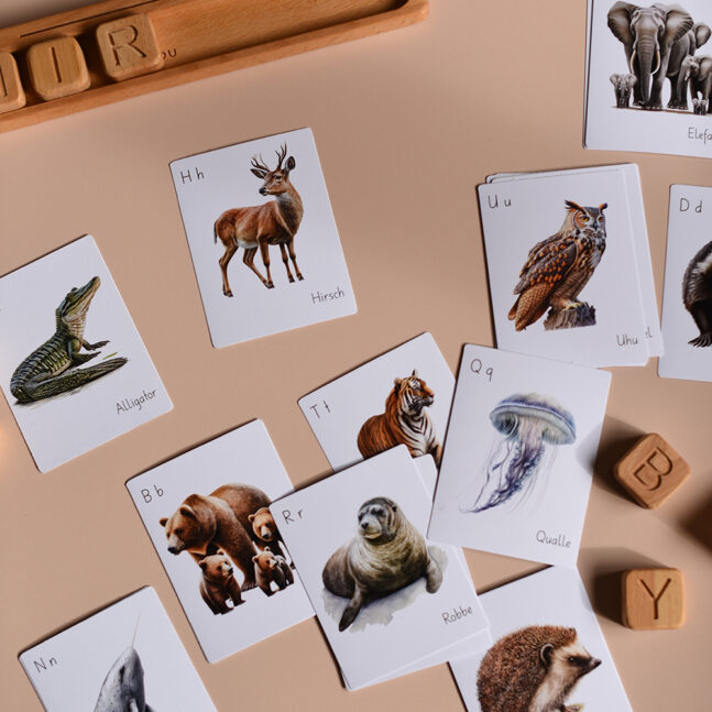 Alphabet Karten mit Tiermotiv