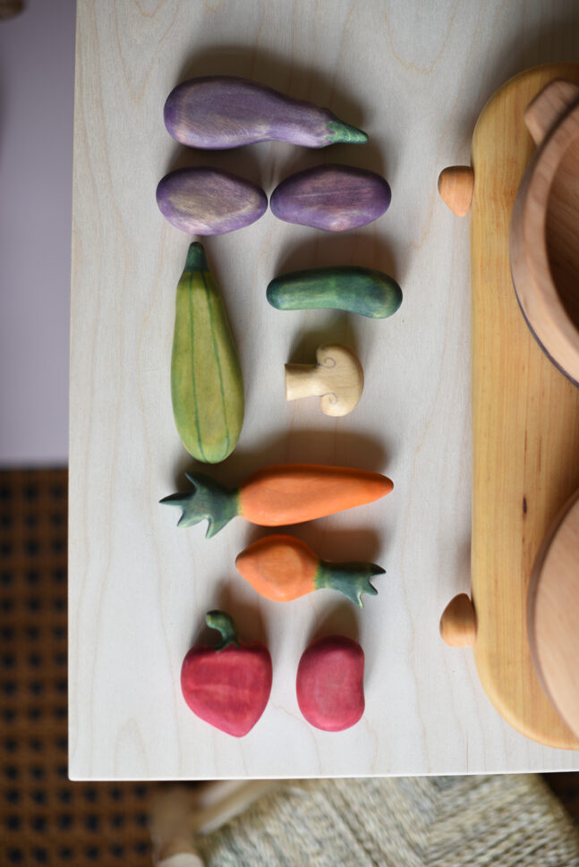 Montessori Légumes en bois Cuisine jeu libre