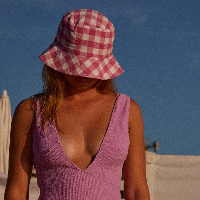 Cotton Bucket hat en Jaune et Rose de Gabrielle Paris