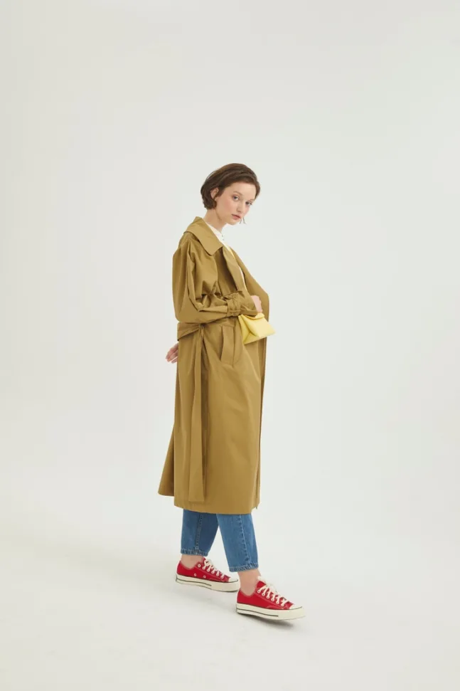 Manteau en coton H05 vert olive par Saerade