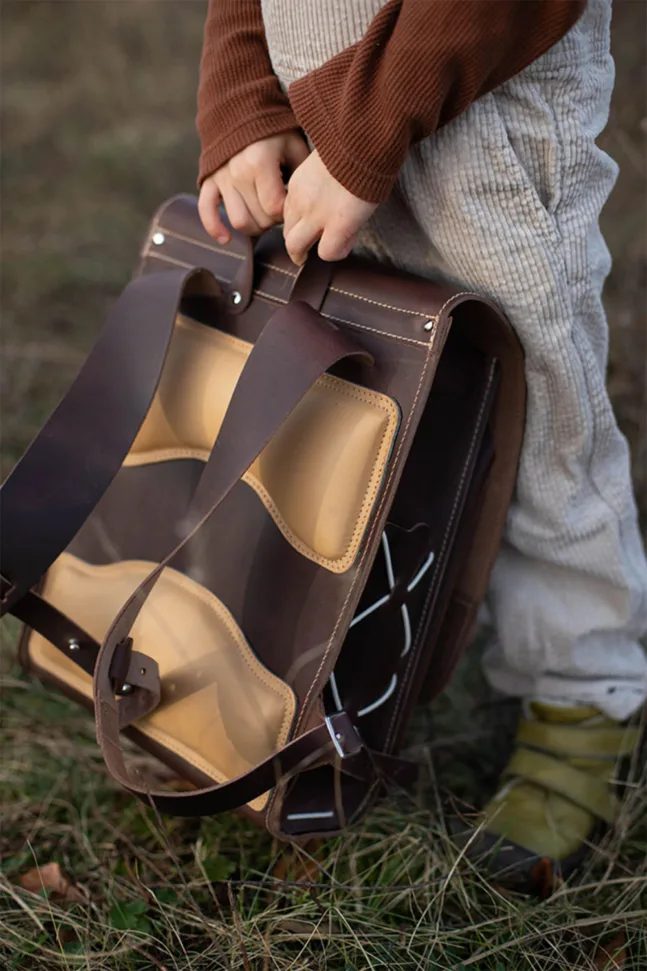 Leder Schultasche KOMPAKT von hukkepack