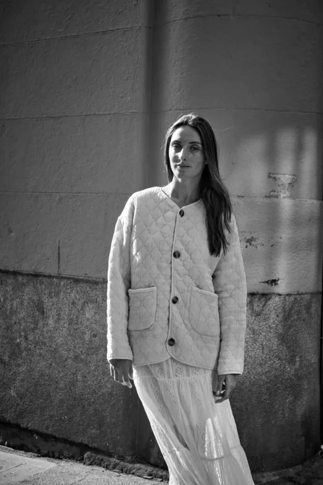 Jacket Matelasse in Dark Denim von poudreorganic
