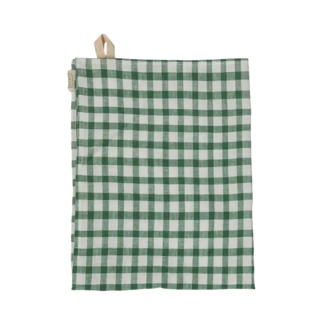Geschirrtücher "Ecru Green Checks, Bronze und Stripes Green" von Bonheur du Jour Paris