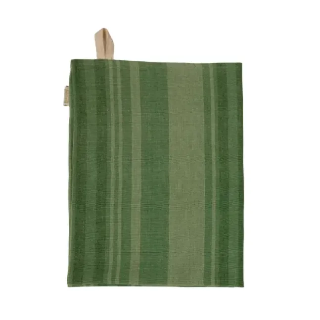 Geschirrtücher "Ecru Green Checks, Bronze und Stripes Green" von Bonheur du Jour Paris