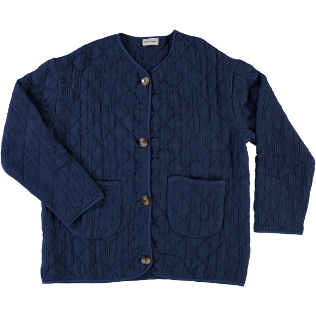 Veste matelassée en Dark Denim par poudreorganic