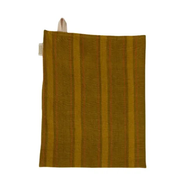 Geschirrtücher "Ecru Green Checks, Bronze und Stripes Green" von Bonheur du Jour Paris