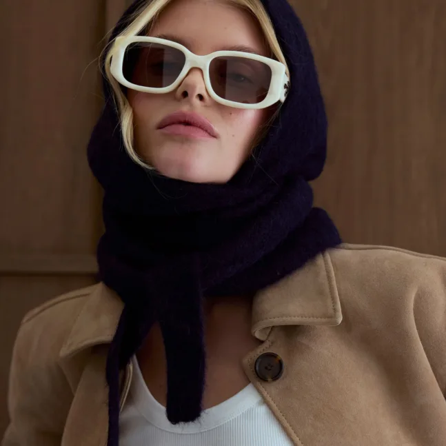 Hooded Scarf.Arctic.Fox.Blue