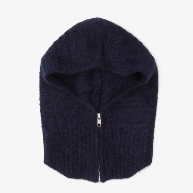 Alpaca Balaclava mit Zip im Deep Sea Navy von Arctic Fox